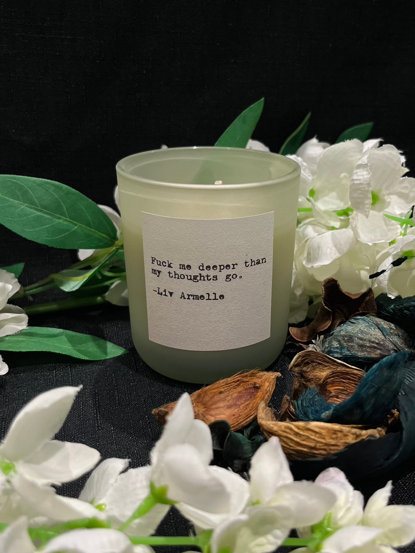 Seductive Quote Candles: "F*u*k her deeper than her thoughts go" 20cl