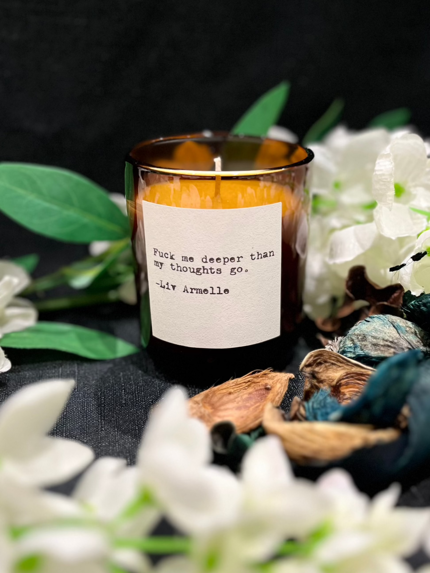 Seductive Quote Candles: "F*u*k her deeper than her thoughts go" 20cl