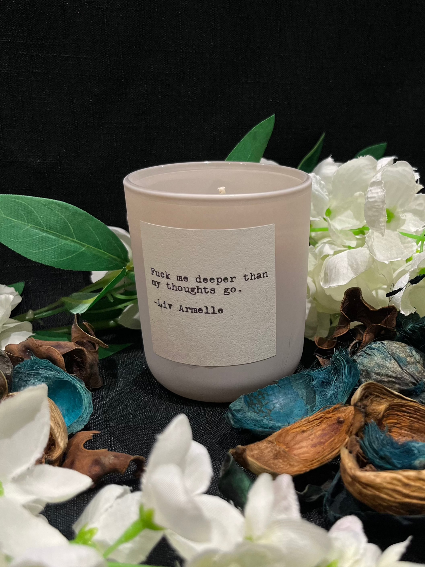 Seductive Quote Candles: "F*u*k her deeper than her thoughts go" 20cl