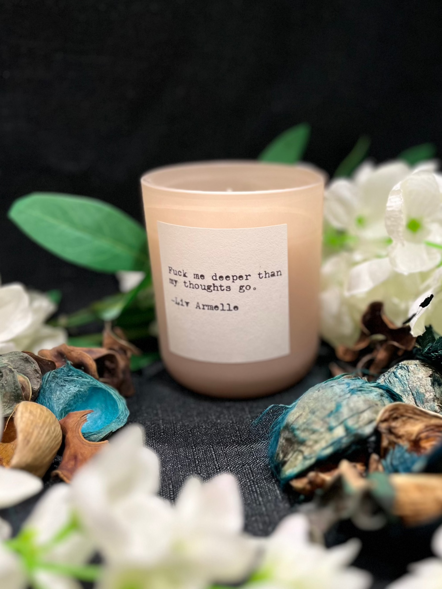 Seductive Quote Candles: "F*u*k her deeper than her thoughts go" 20cl